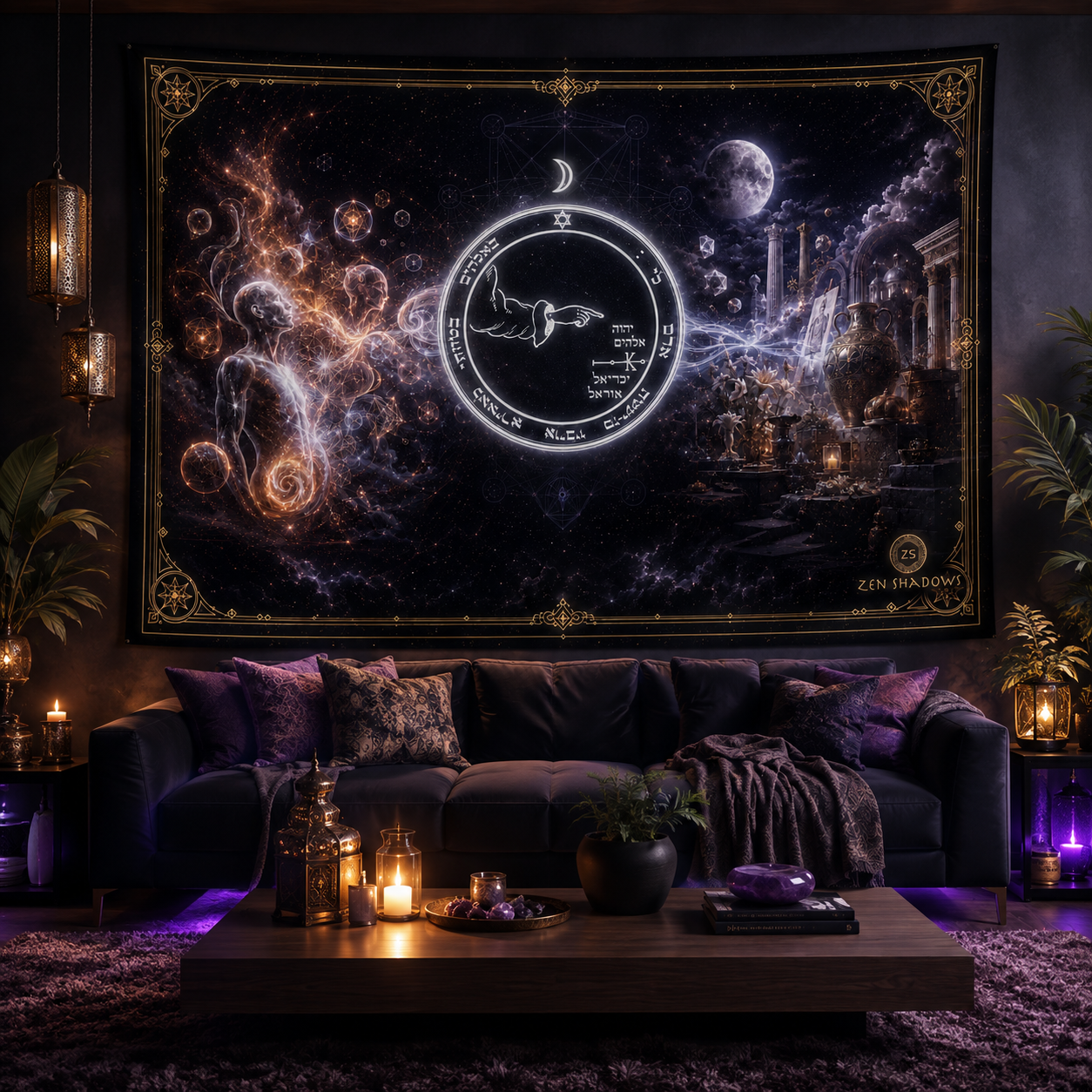 The Lunar Threshold — Fifth Pentacle of the Moon Tapestry