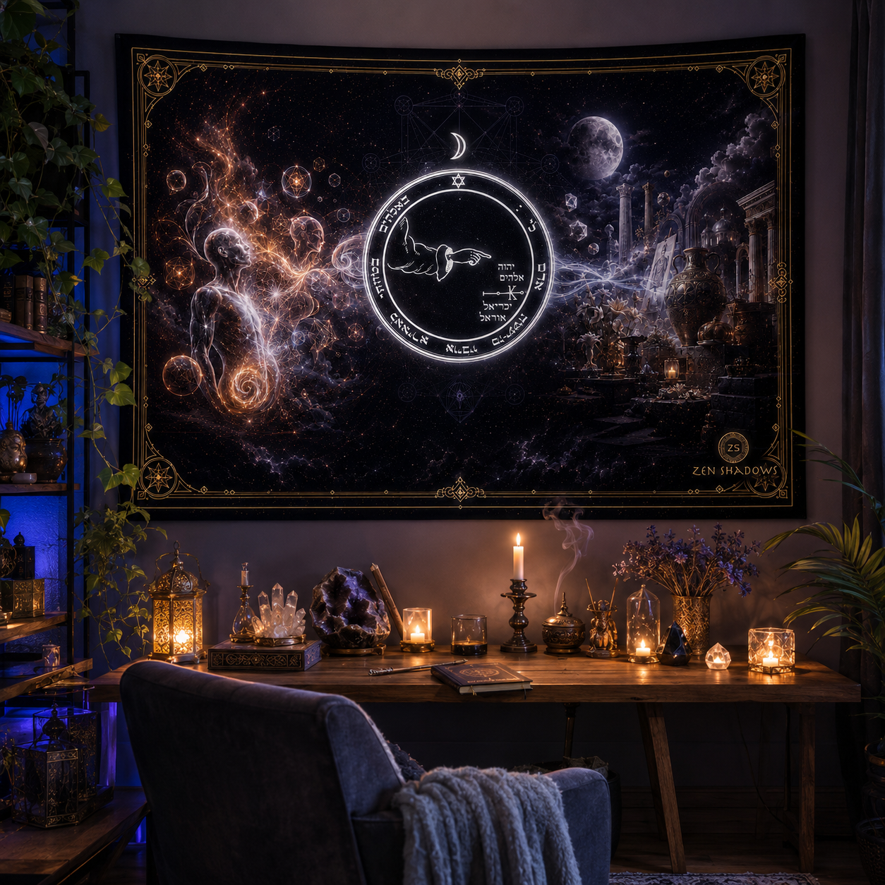 The Lunar Threshold — Fifth Pentacle of the Moon Tapestry