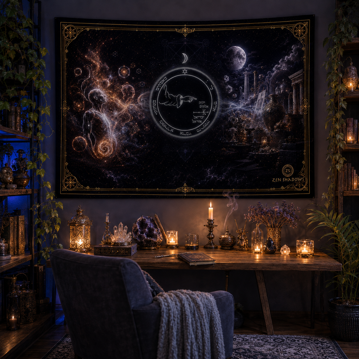 The Lunar Threshold — 5th Pentacle of the Moon Tapestry