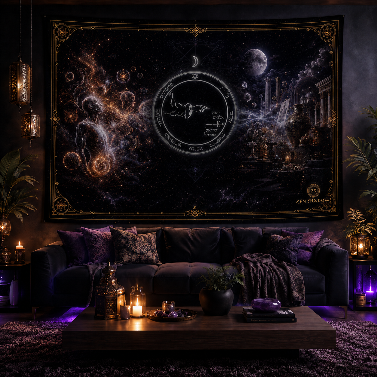 The Lunar Threshold — 5th Pentacle of the Moon Tapestry