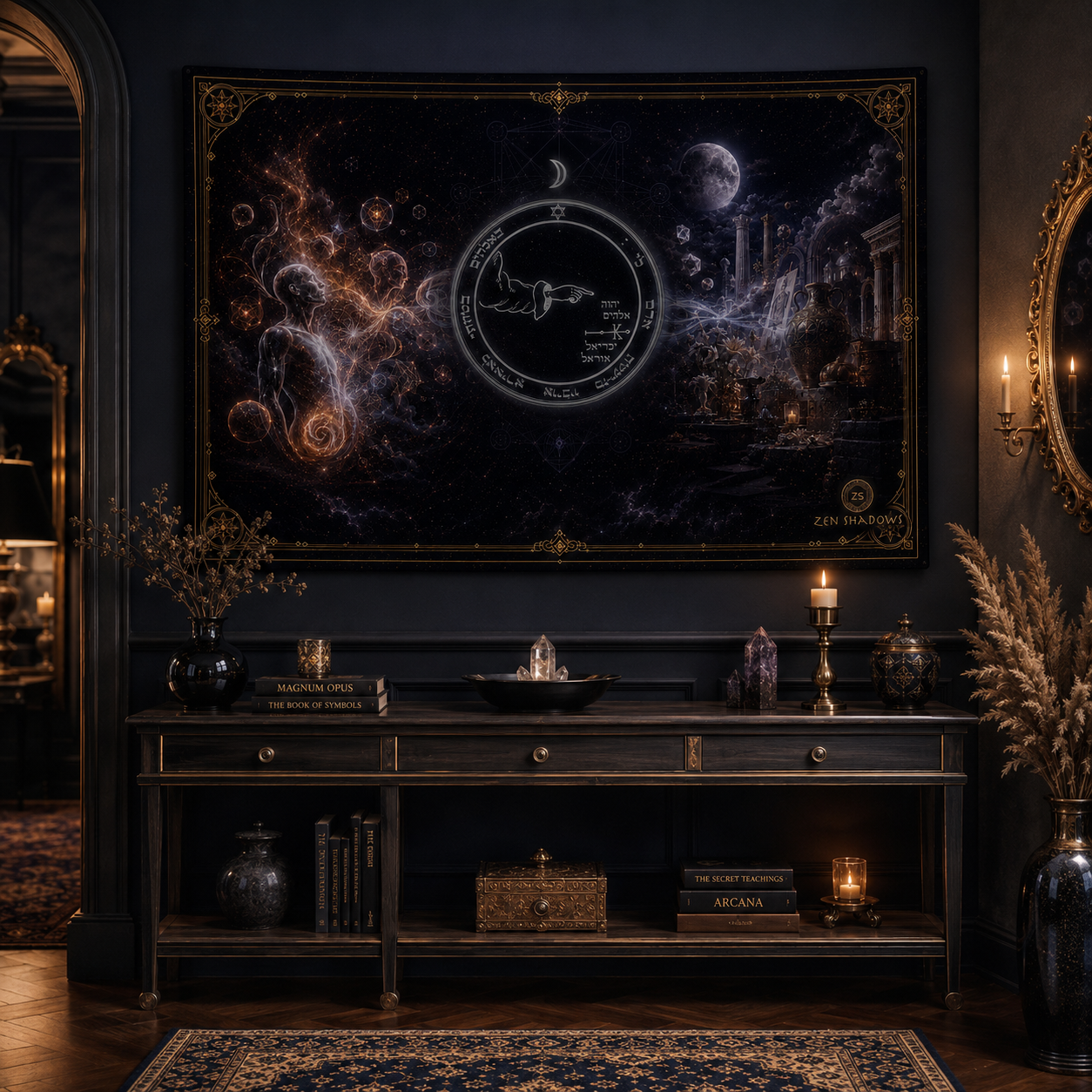 The Lunar Threshold — 5th Pentacle of the Moon Tapestry