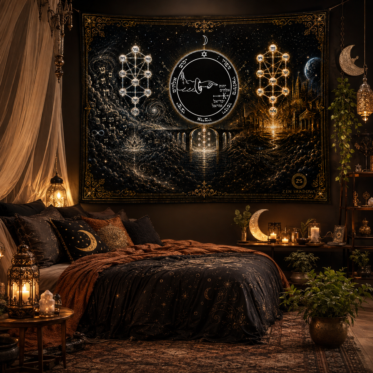 THE MOON BETWEEN WORLDS — 5th Pentacle of the Moon Tapestry