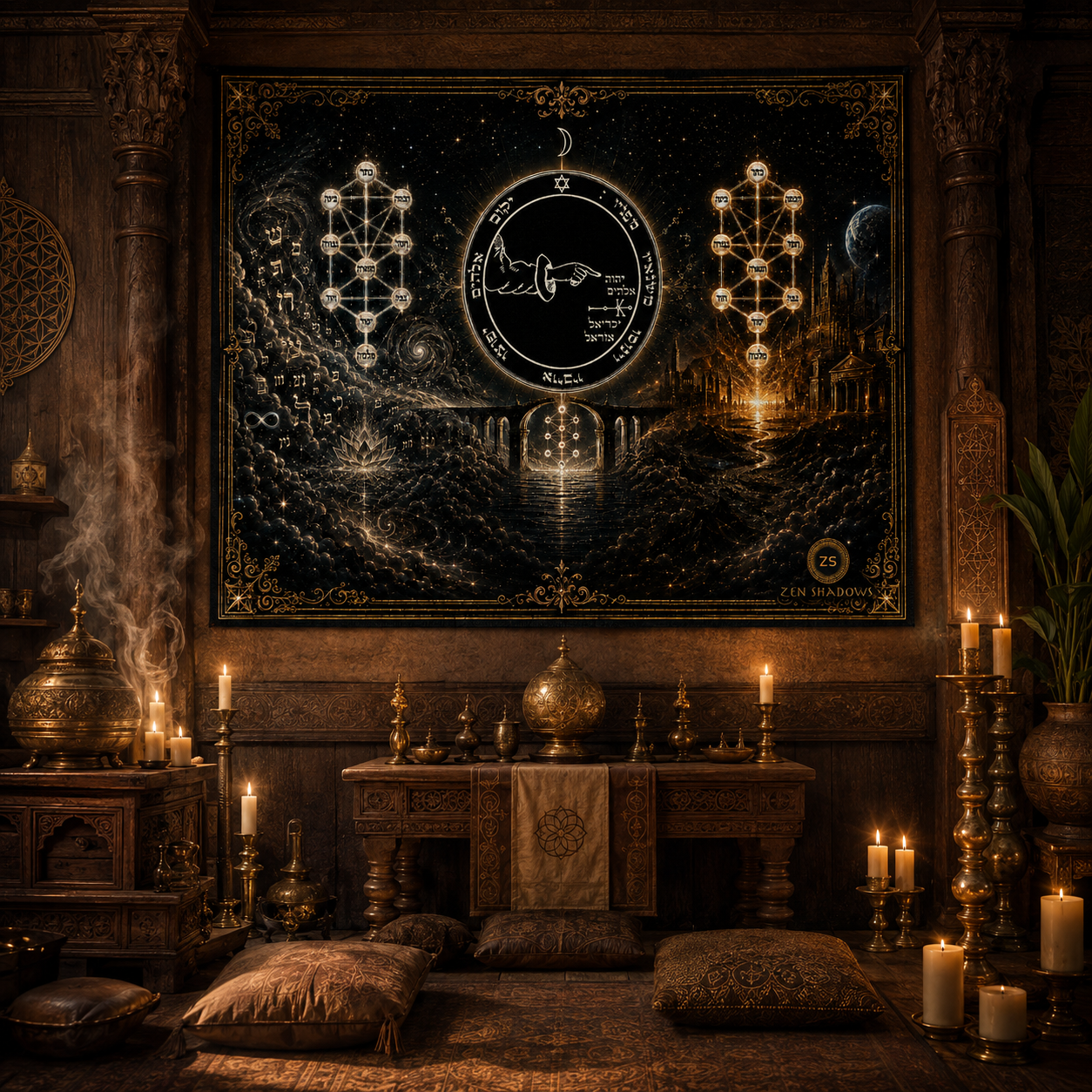 THE MOON BETWEEN WORLDS — 5th Pentacle of the Moon Tapestry