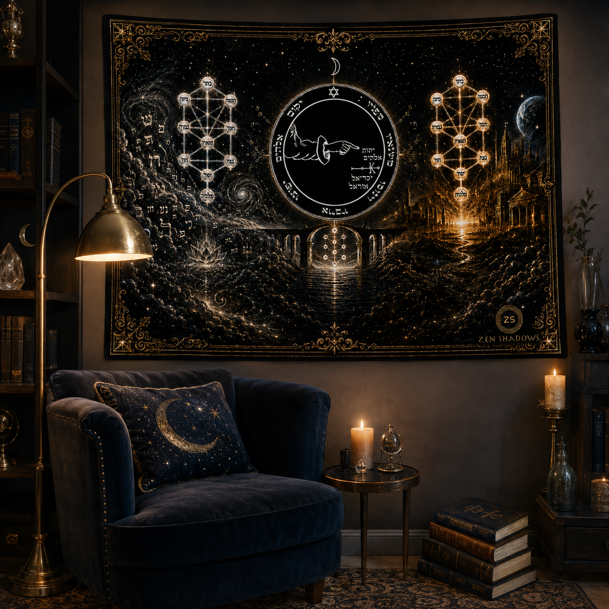 THE MOON BETWEEN WORLDS — 5th Pentacle of the Moon Tapestry