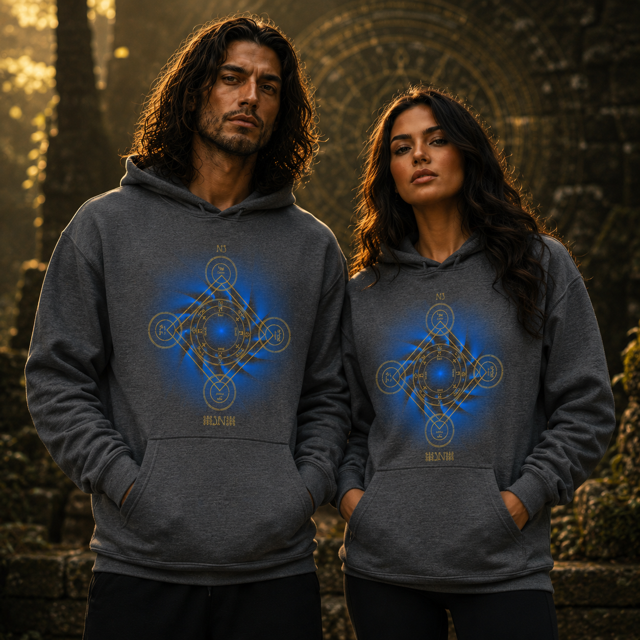 Earth Pentacle Unisex Heavy Blend Hoodie - Grounding Spiritual Power into Material Reality