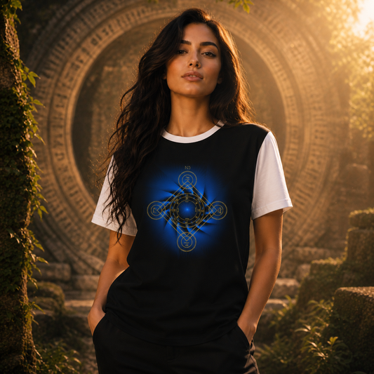 Earth Pentacle Women’s cotton crew neck t-shirt  - Grounding Spiritual Power into Material Reality