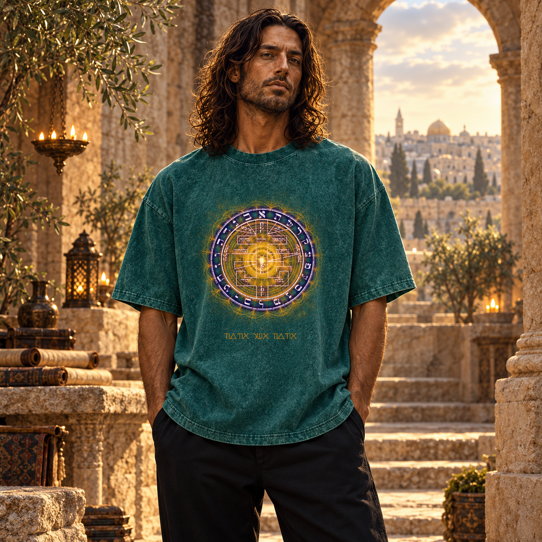 Supreme Pentacle Acid Wash Oversize T-Shirt - Develop Intuition & Psych