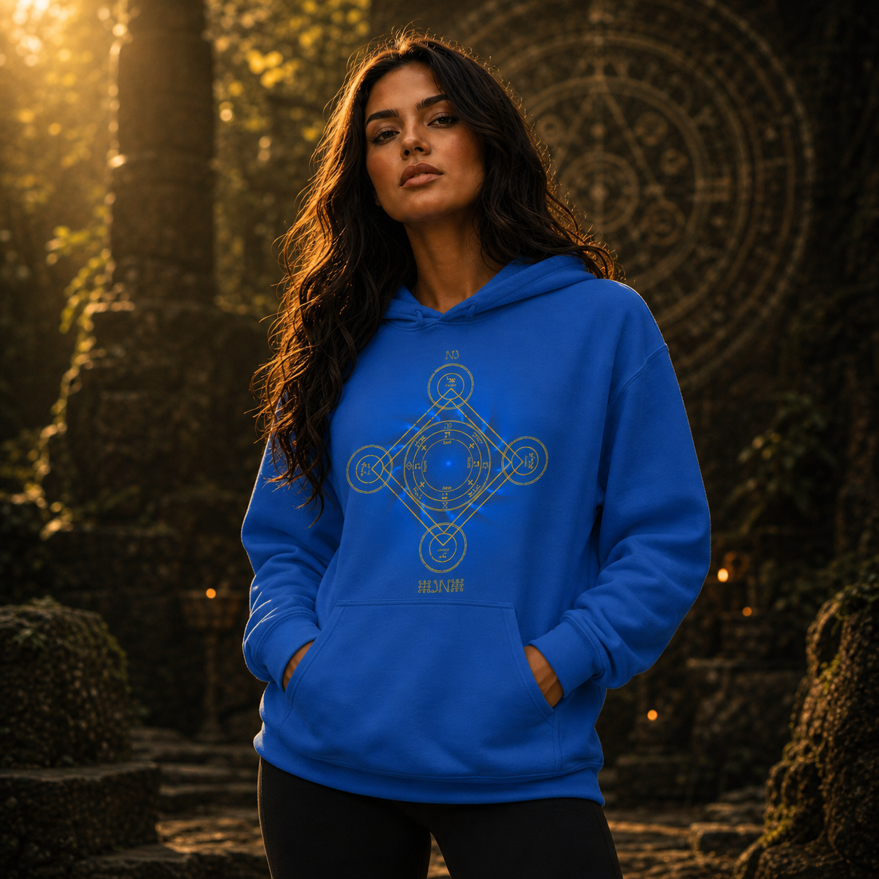 Earth Pentacle Unisex Heavy Blend Hoodie - Grounding Spiritual Power into Material Reality