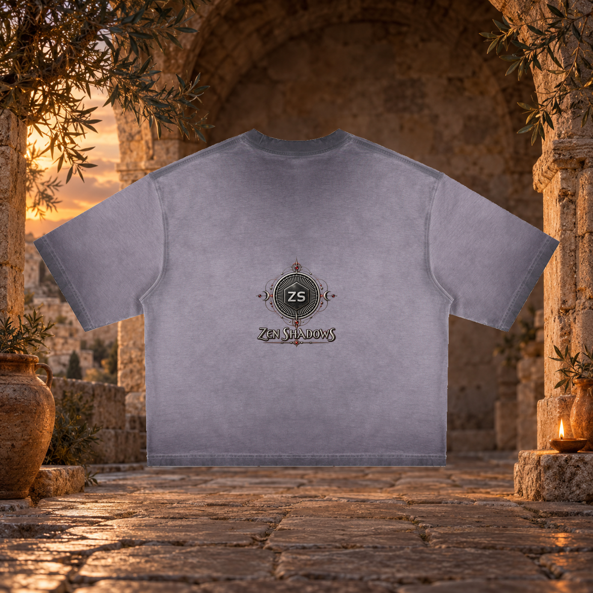 5th Pentacle of the Moon — The Lunar Axis Unisex Reverse Dyed Boxy T-Shirt