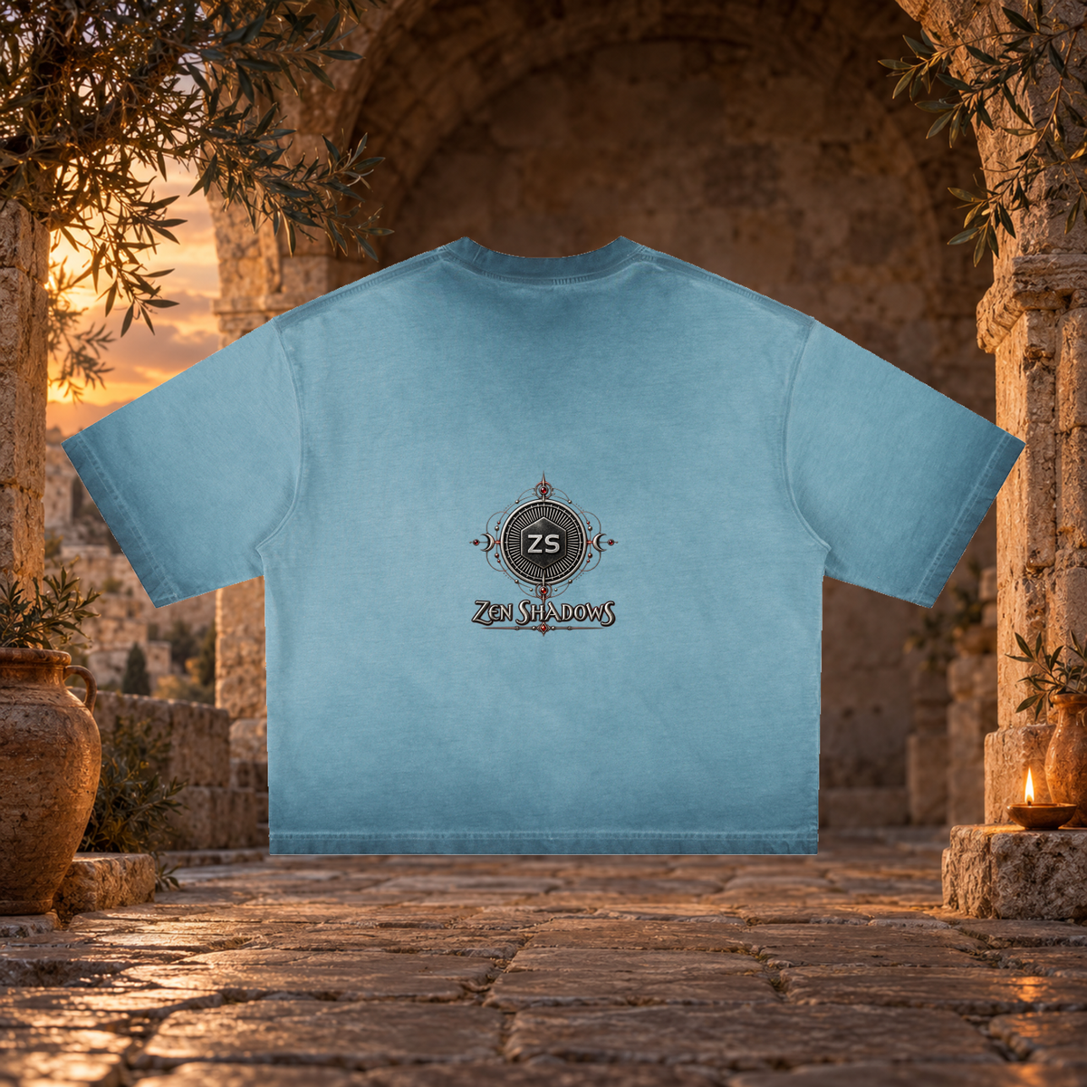 5th Pentacle of the Moon — The Lunar Axis Unisex Reverse Dyed Boxy T-Shirt