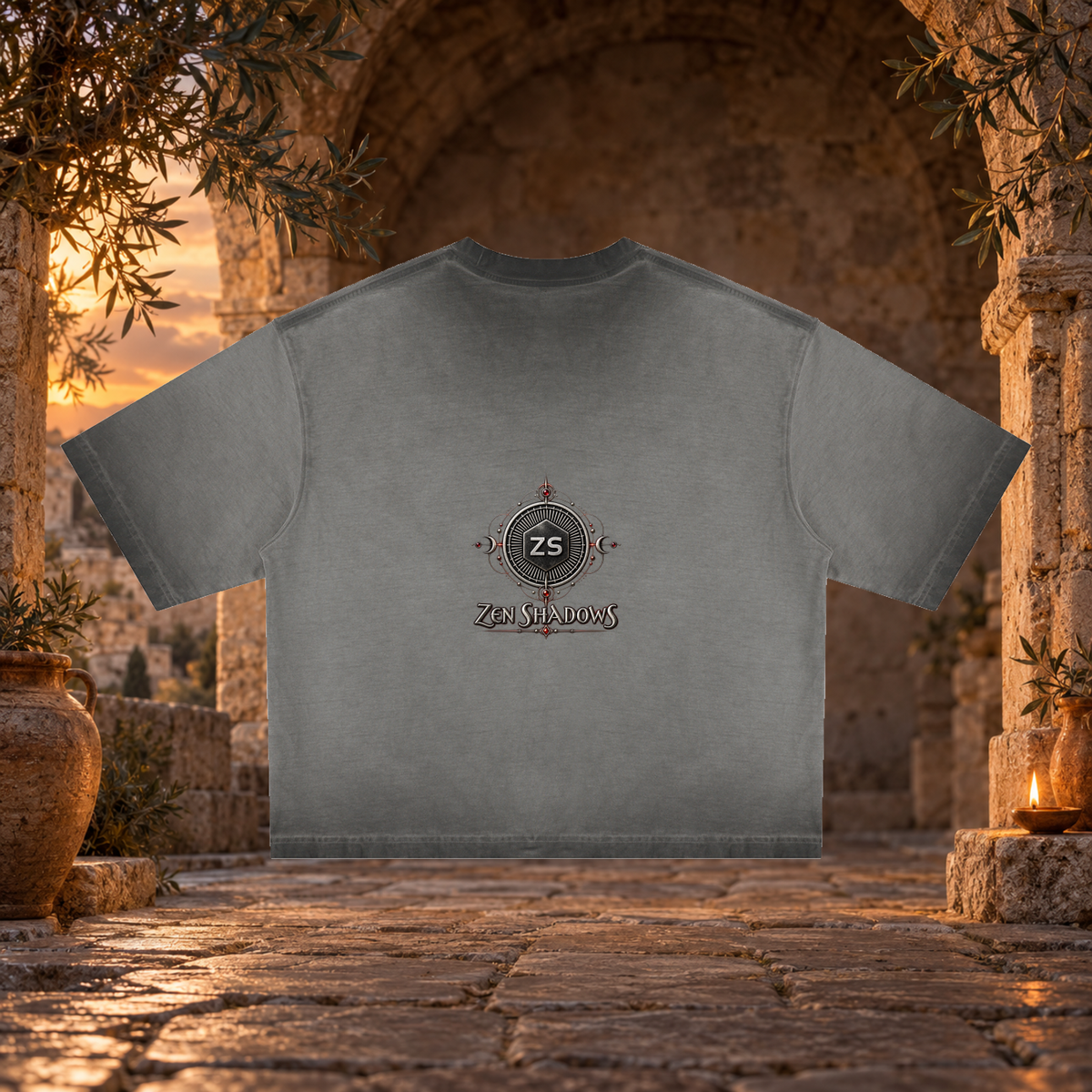 5th Pentacle of the Moon — The Lunar Axis Unisex Reverse Dyed Boxy T-Shirt