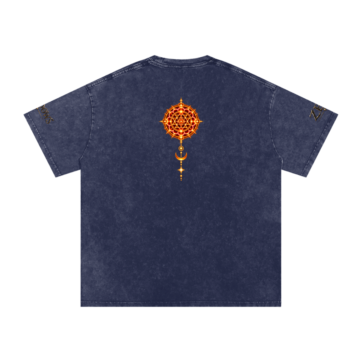 Shri Yantra Snow Washed Oversized Cotton T-Shirt — The Still Centre.