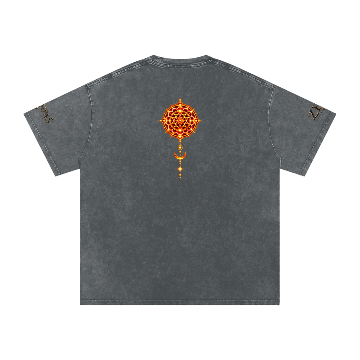 Shri Yantra Snow Washed Oversized Cotton T-Shirt — The Still Centre.