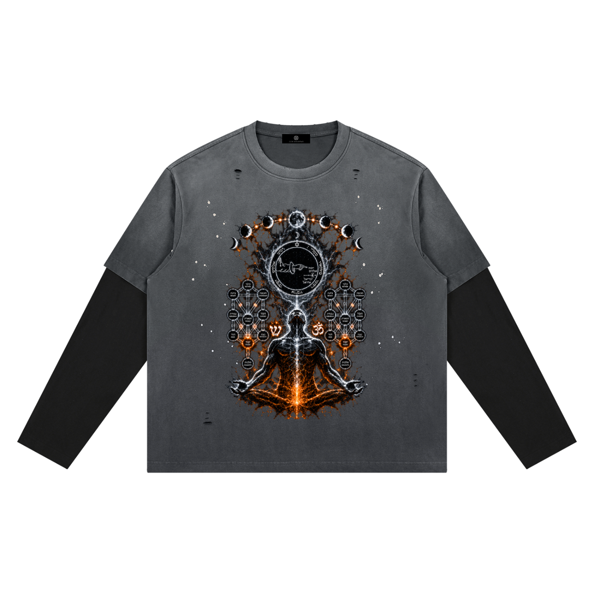 5th Pentacle of the Moon — The Lunar Axis Unisex Vintage Wash Distressed Layer T-Shirt