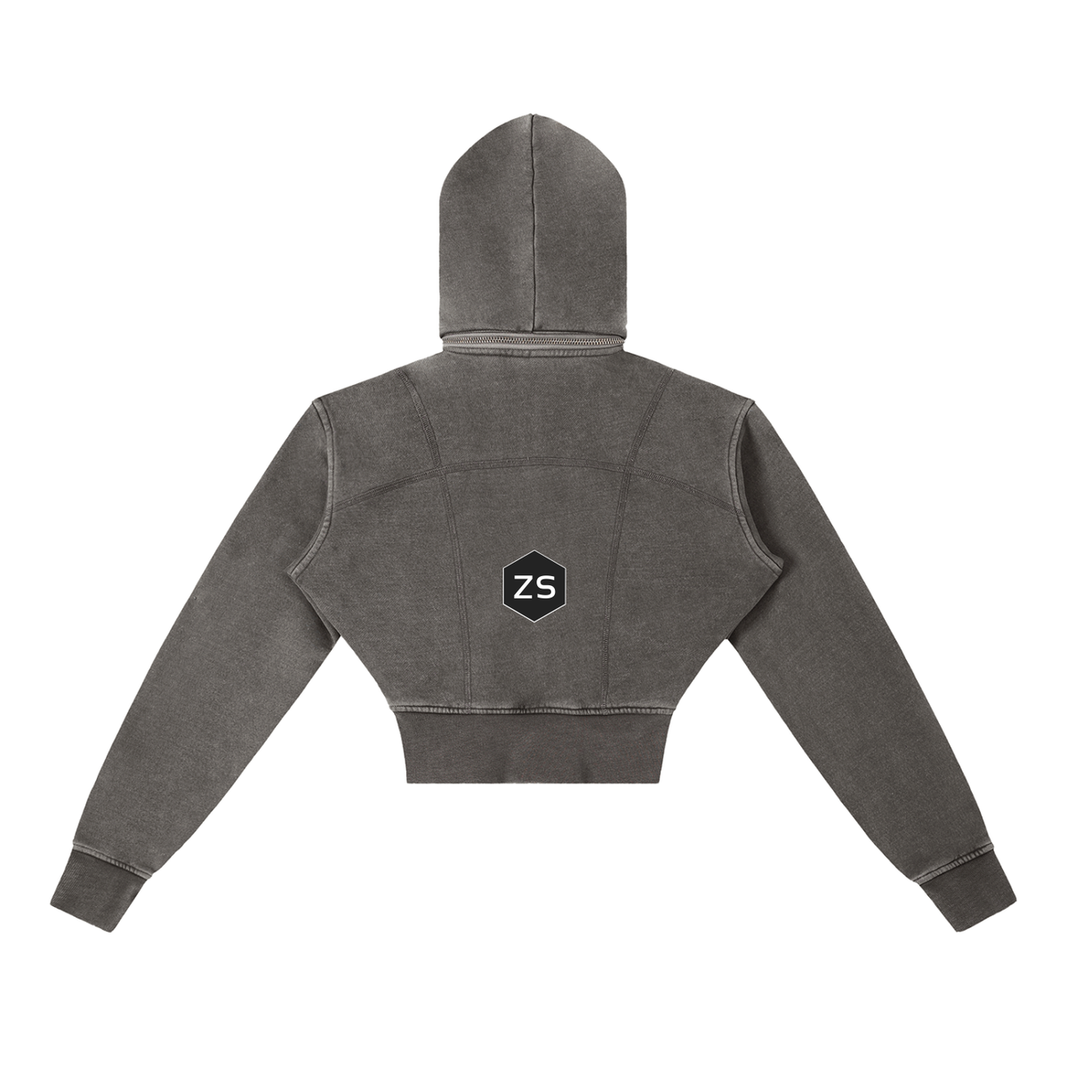3rd Pentacle of Saturn Vintage Washed Cropped Fleece Hoodie — Boundaries Through Chosen Access