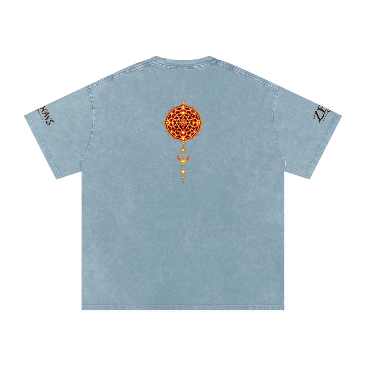 Shri Yantra Snow Washed Oversized Cotton T-Shirt — The Still Centre.