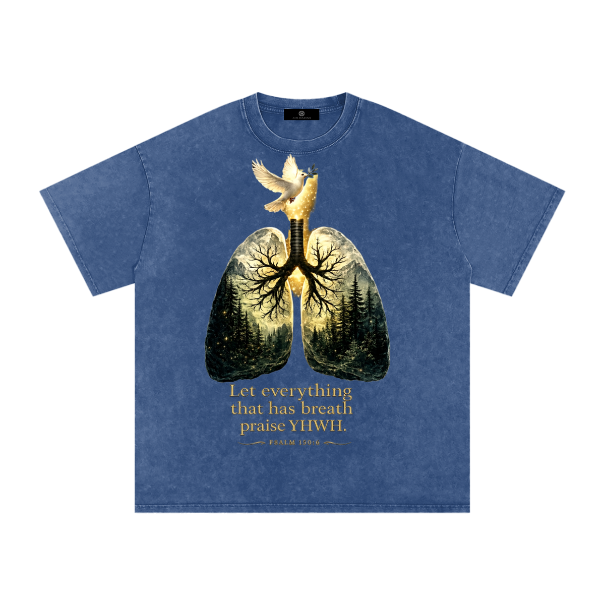 The Breath of YHWH Snow Washed Oversized Cotton T-Shirt