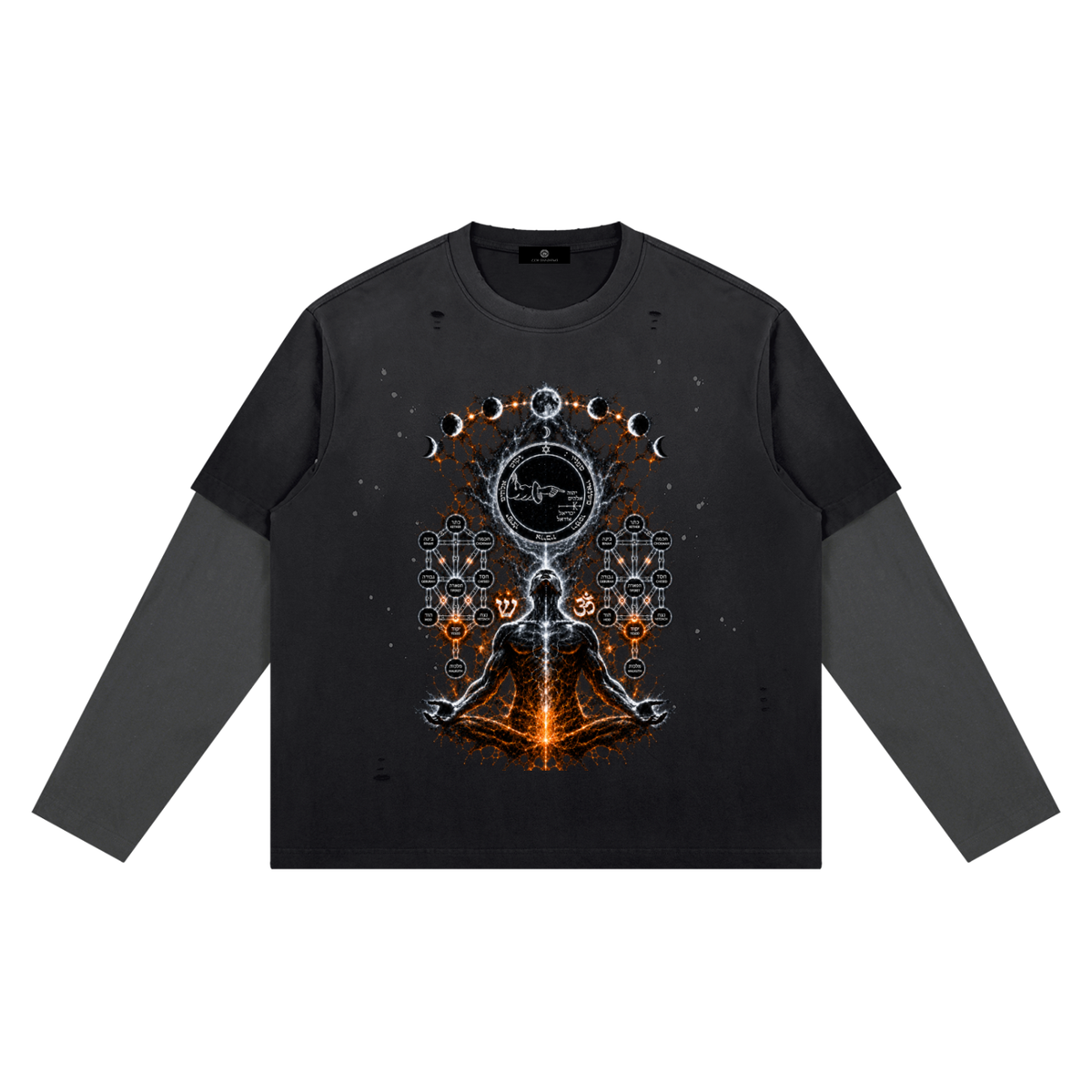 5th Pentacle of the Moon — The Lunar Axis Unisex Vintage Wash Distressed Layer T-Shirt