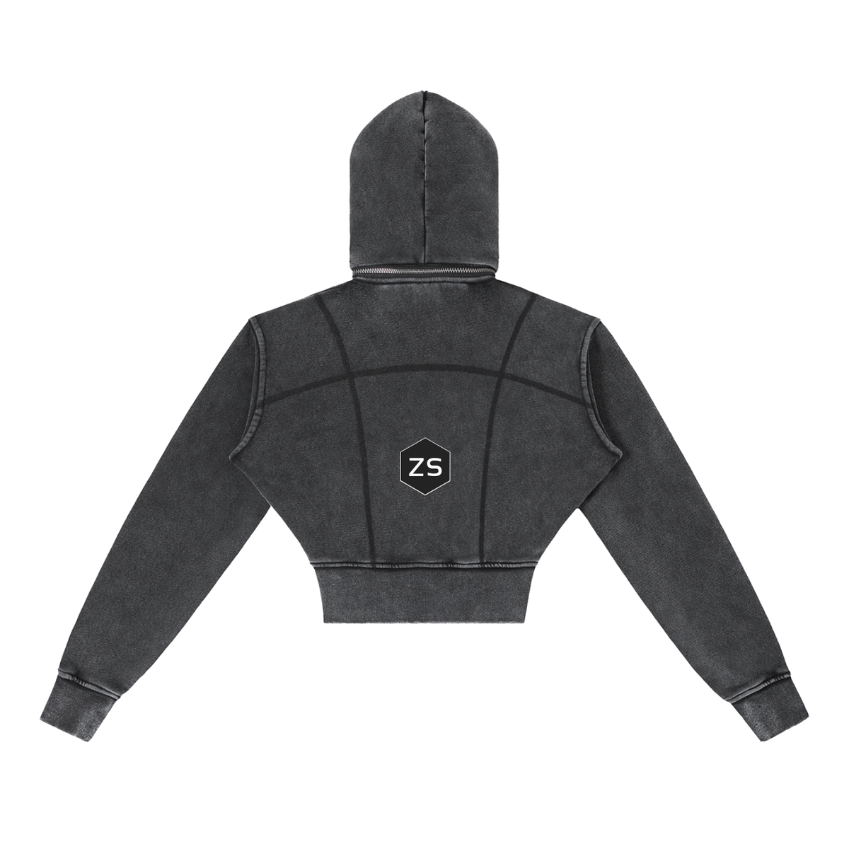 3rd Pentacle of Saturn Vintage Washed Cropped Fleece Hoodie — Boundaries Through Chosen Access