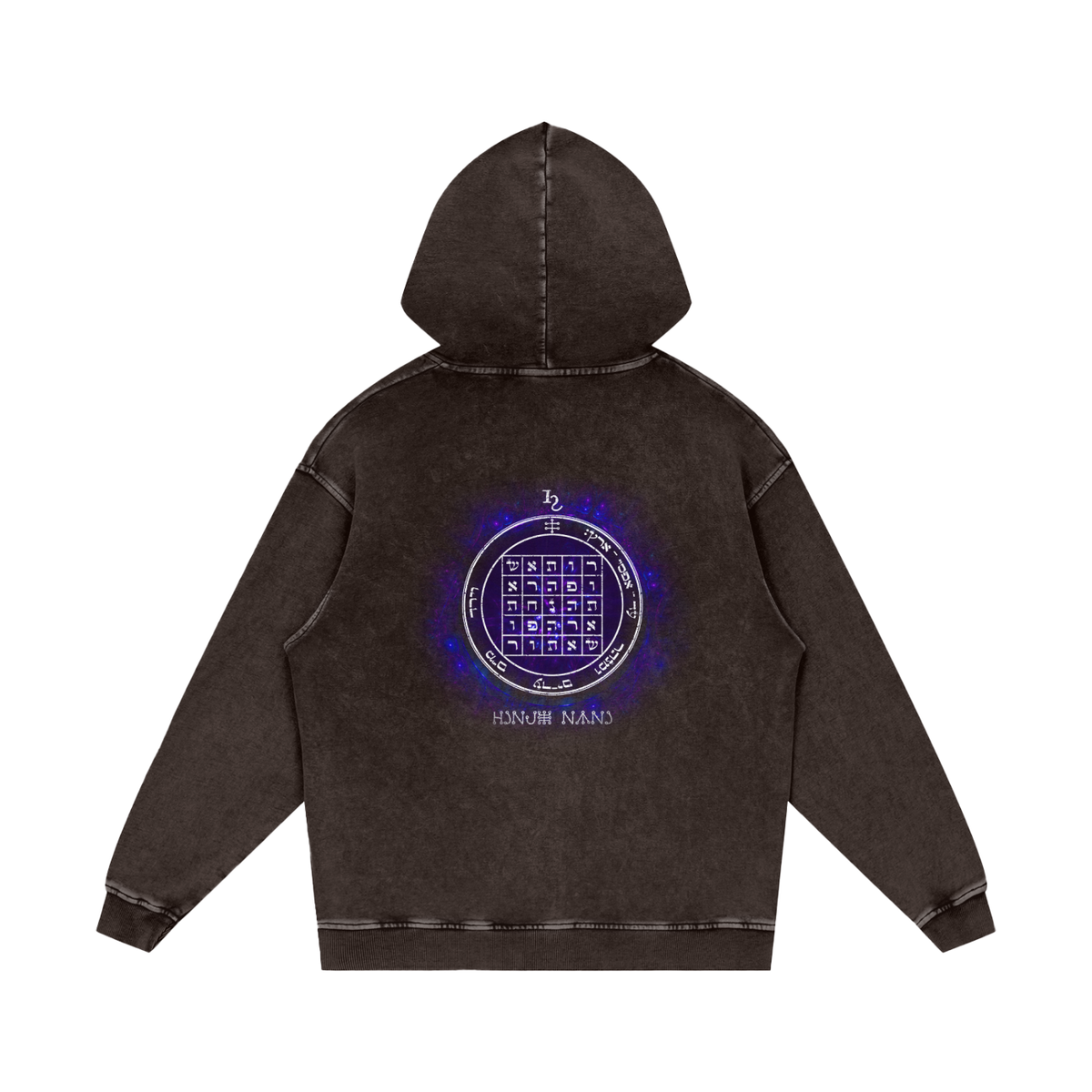 2nd Pentacle of Saturn Acid Wash Oversize Hoodie - Power of Persuasion