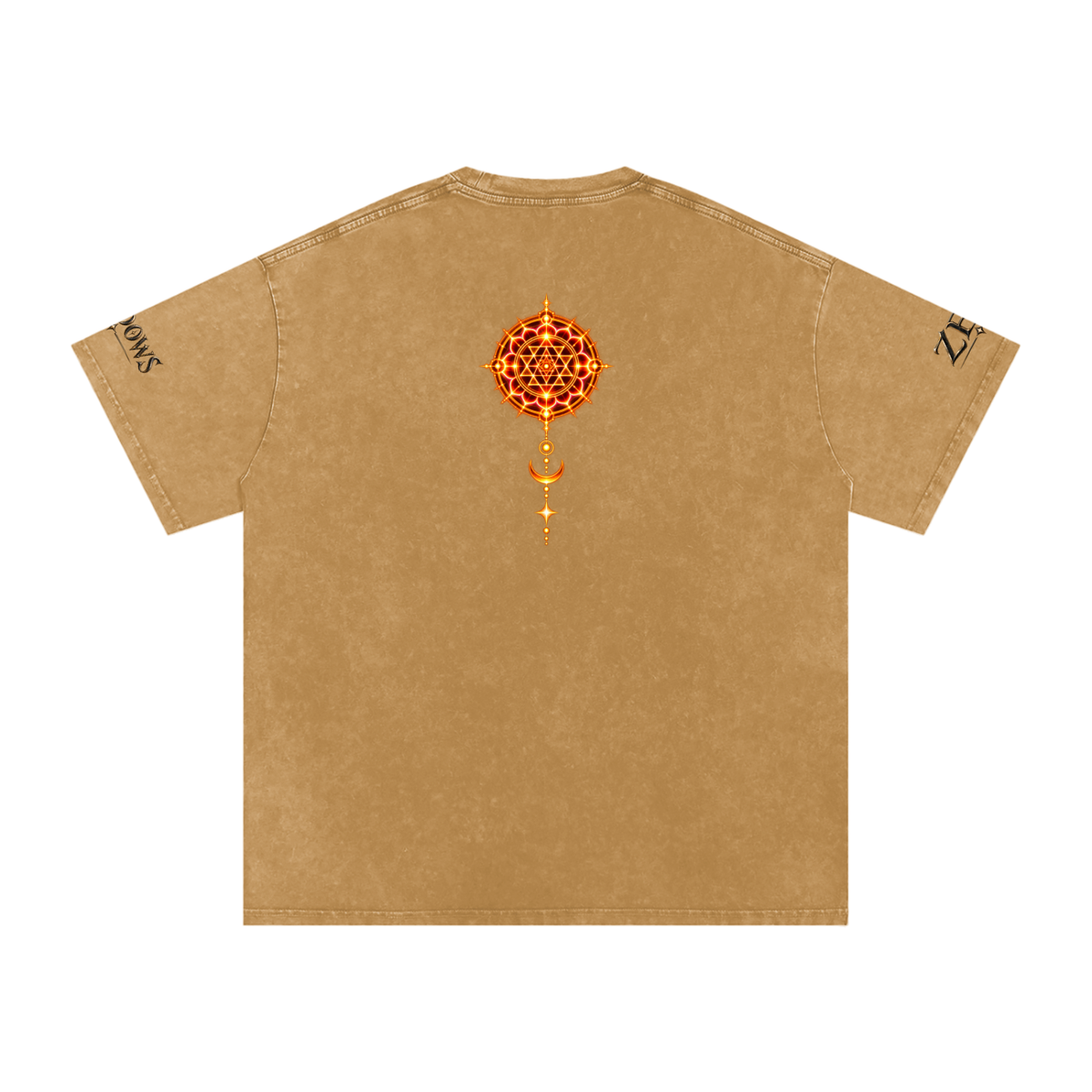 Shri Yantra Snow Washed Oversized Cotton T-Shirt — The Still Centre.