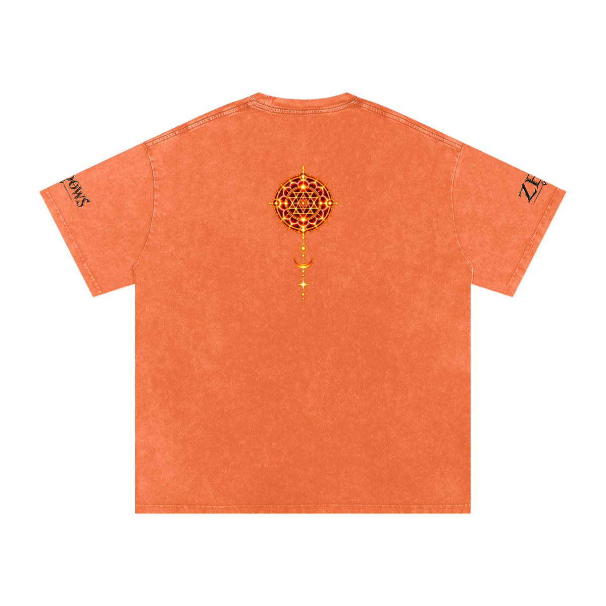 Shri Yantra Snow Washed Oversized Cotton T-Shirt — The Still Centre.