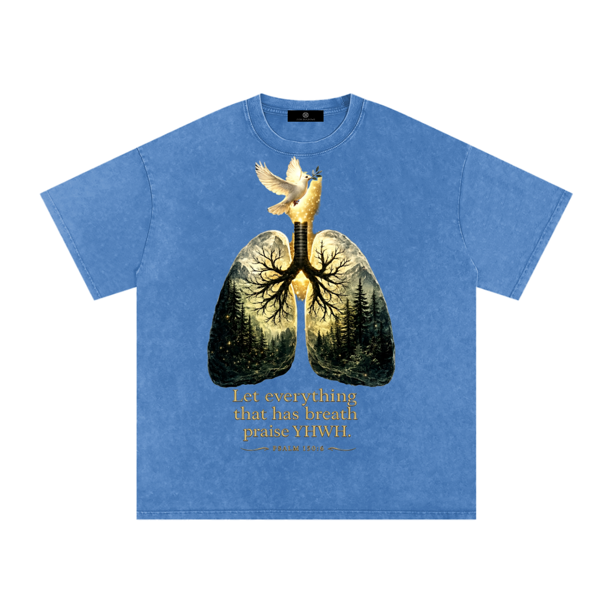 The Breath of YHWH Snow Washed Oversized Cotton T-Shirt