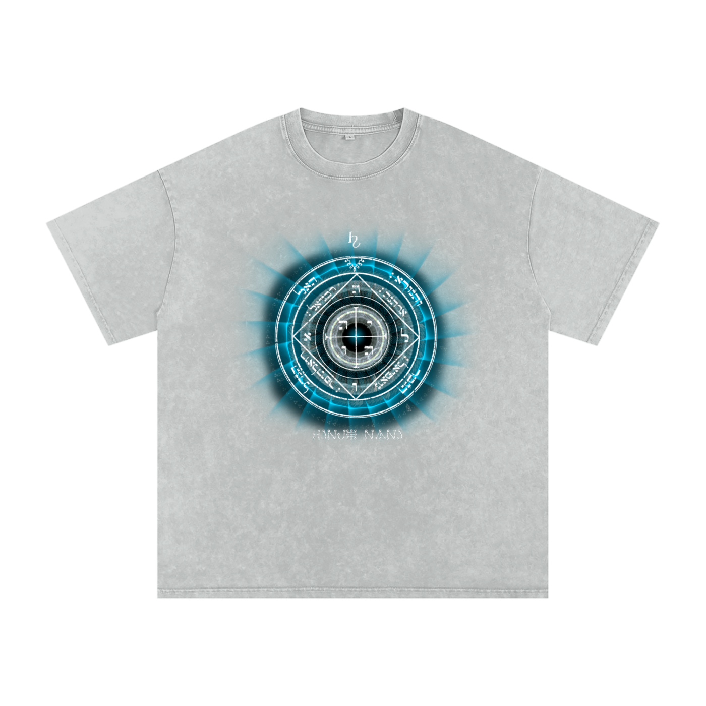 5th Pentacle of Saturn Snow Washed Streetwear Oversized Cotton T-Shirt - Protection of the Home, Property and Valuables