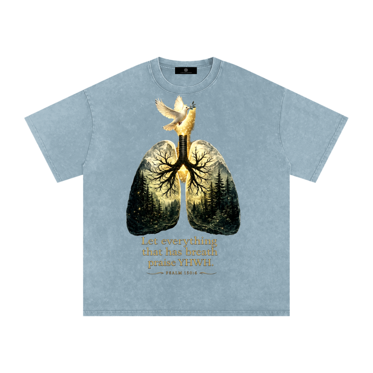 The Breath of YHWH Snow Washed Oversized Cotton T-Shirt