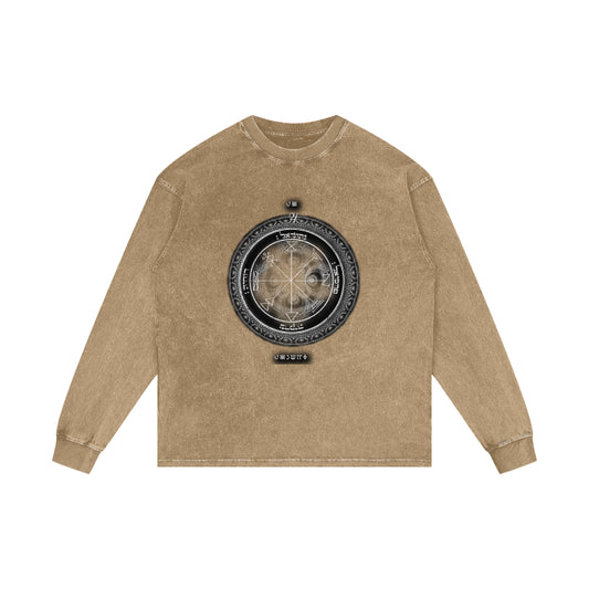 1st Pentacle of Jupiter Acid Wash Oversized Tee | Wealth Sigil Shirt