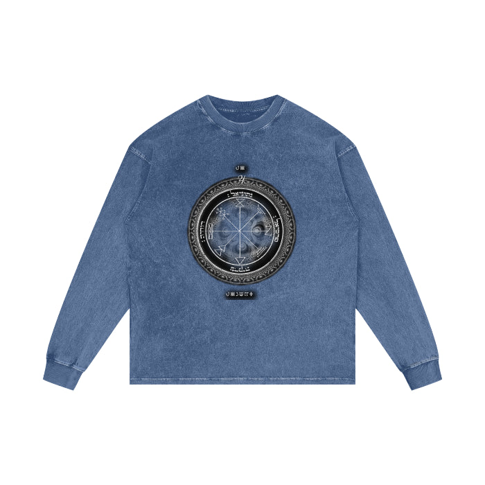 1st Pentacle of Jupiter Acid Wash Oversized Tee | Wealth Sigil Shirt