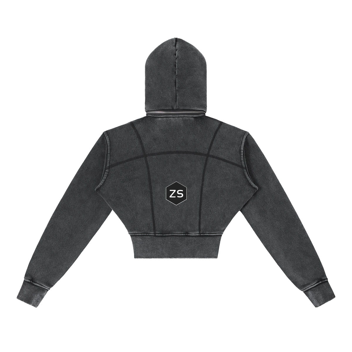 3rd Pentacle of Saturn Vintage Washed Cropped Fleece Hoodie — Boundaries Through Chosen Access