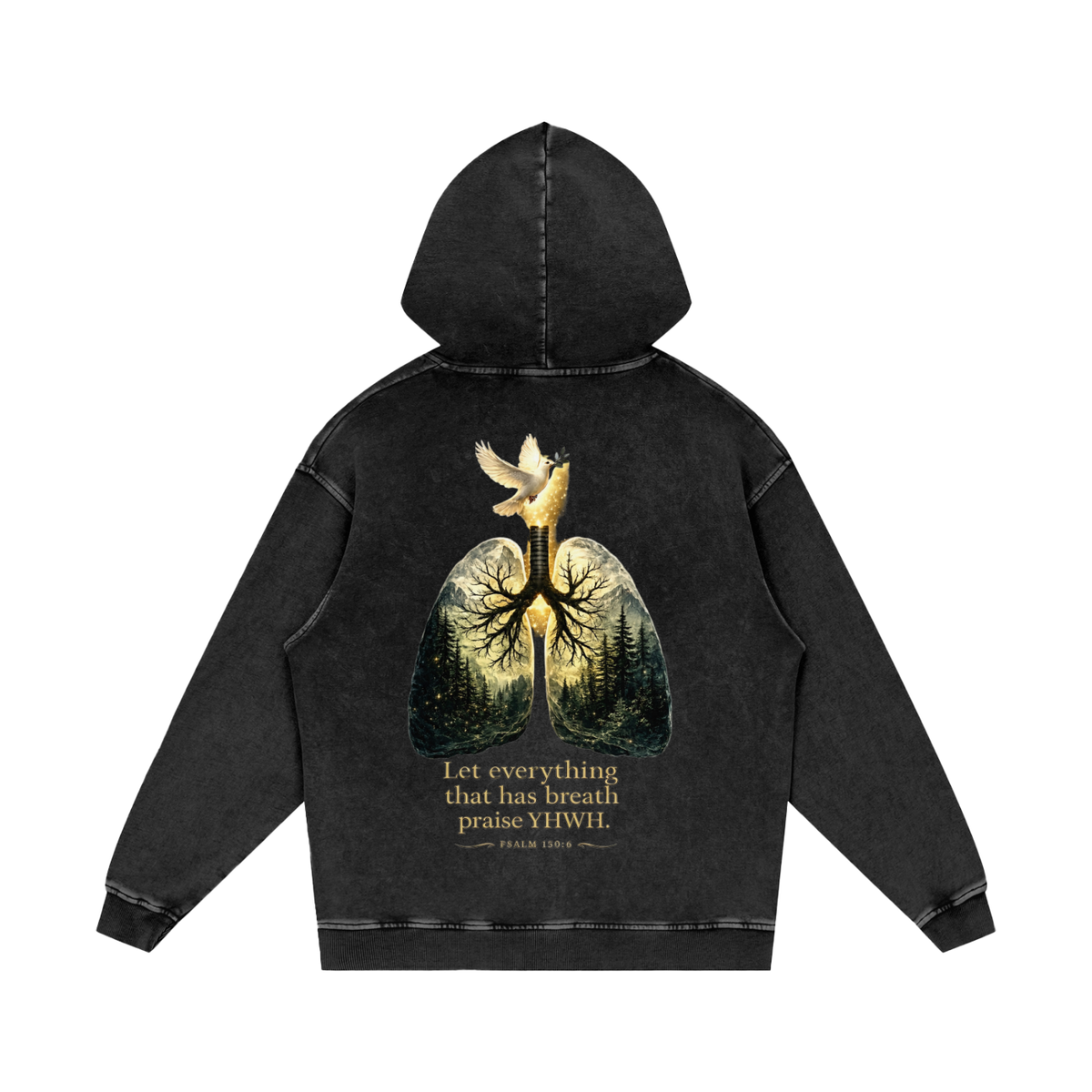 The Breath of YHWH Acid Wash Oversize Hoodie