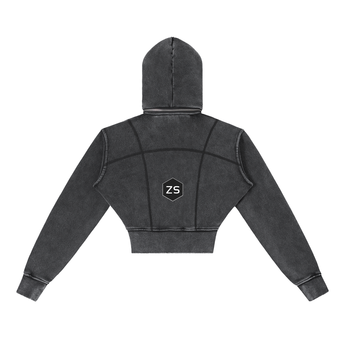 3rd Pentacle of Saturn Vintage Washed Cropped Fleece Hoodie - Protection Against Negativity