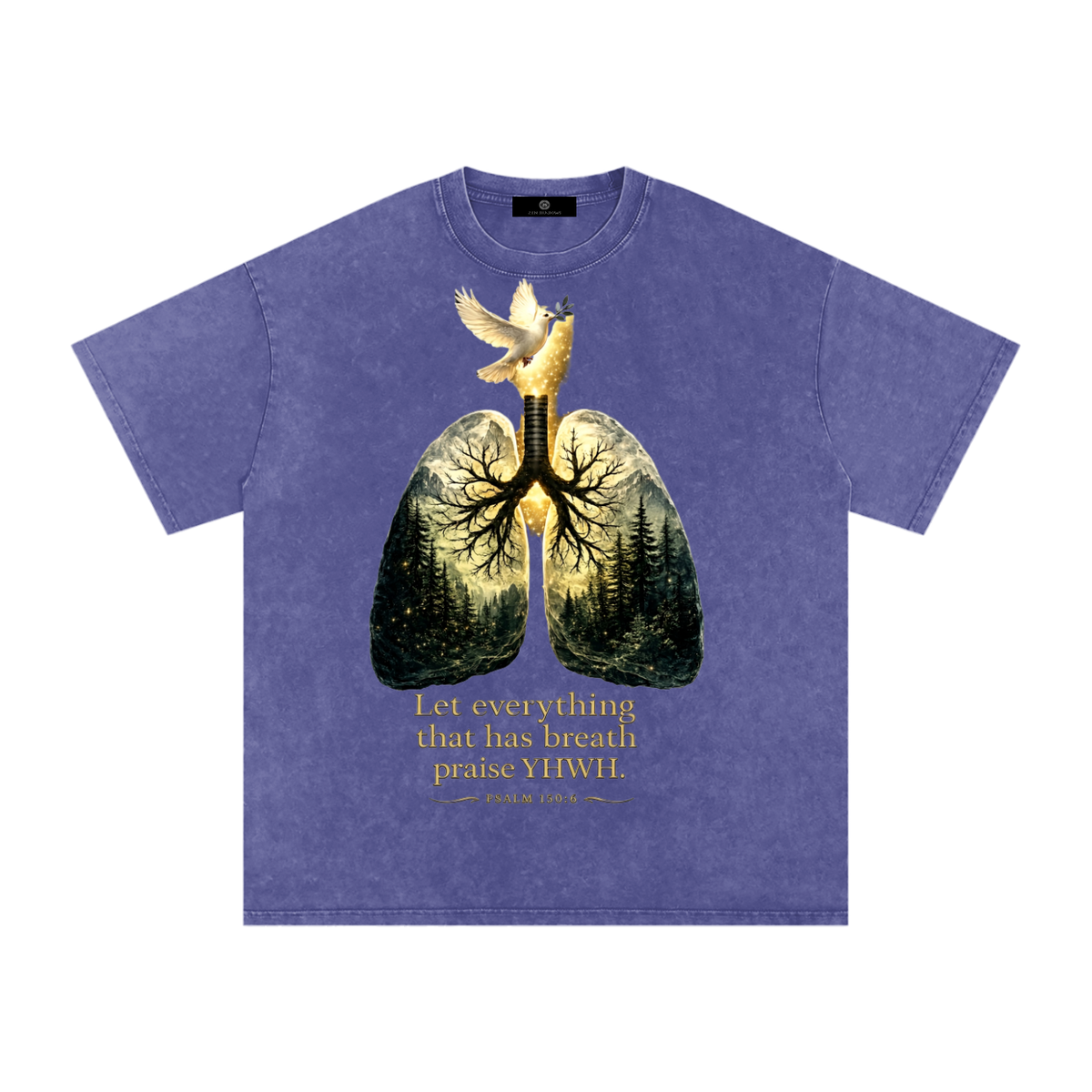 The Breath of YHWH Snow Washed Oversized Cotton T-Shirt