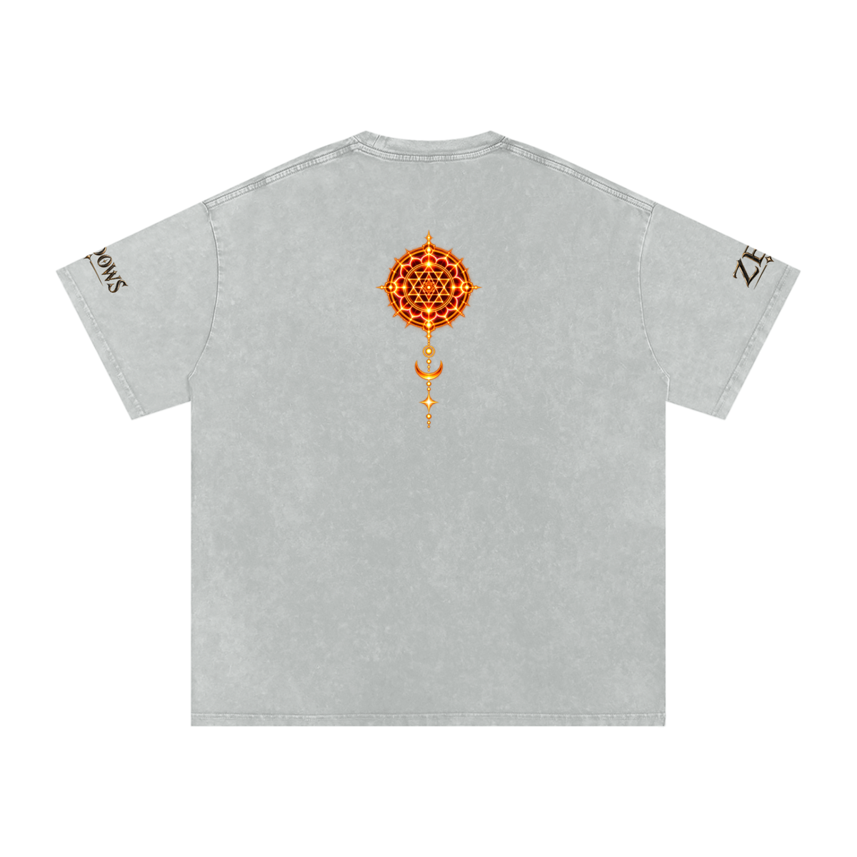 Shri Yantra Snow Washed Oversized Cotton T-Shirt — The Still Centre.