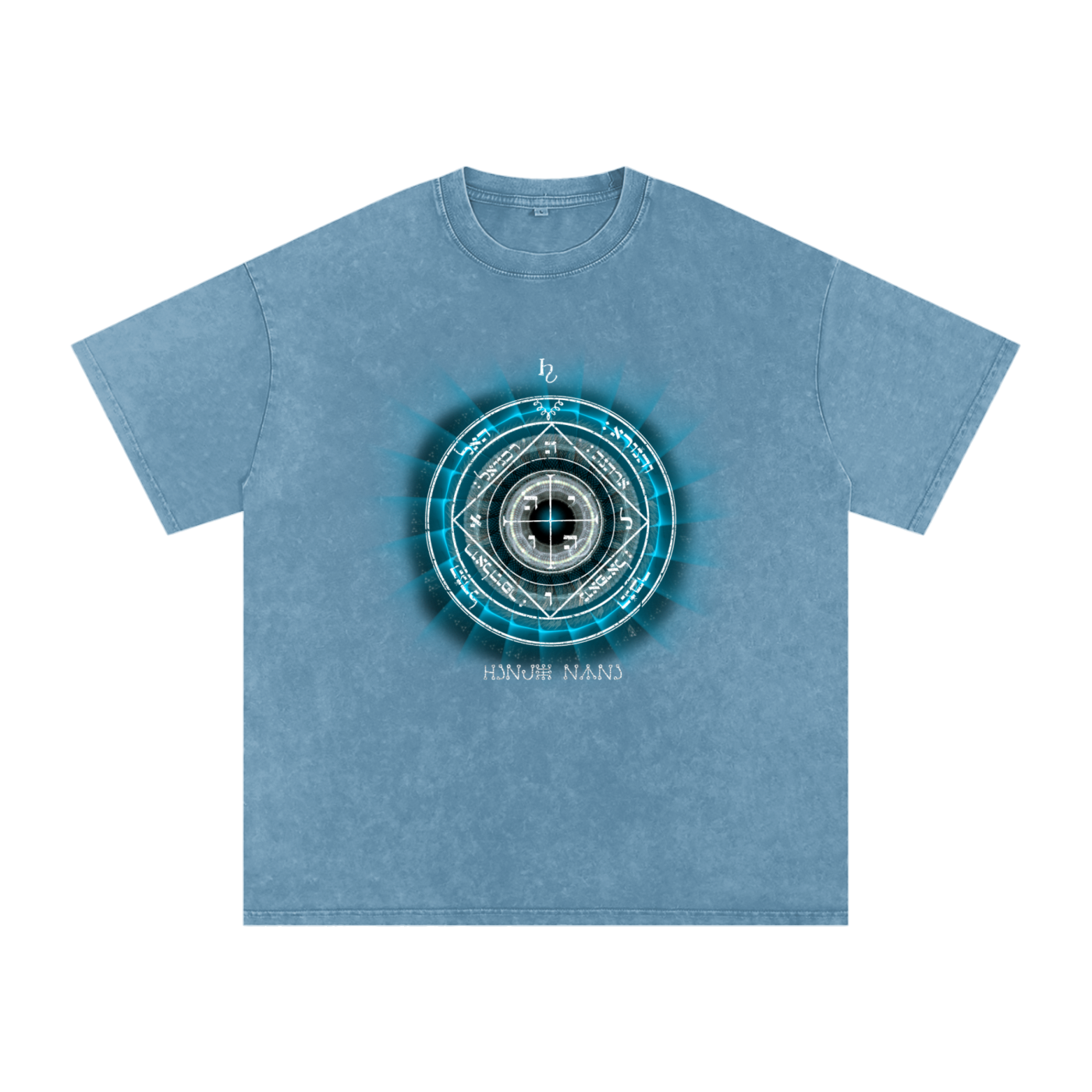 5th Pentacle of Saturn Snow Washed Streetwear Oversized Cotton T-Shirt - Protection of the Home, Property and Valuables