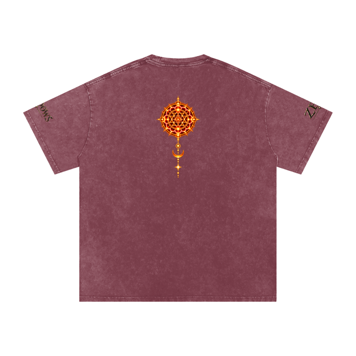 Shri Yantra Snow Washed Oversized Cotton T-Shirt — The Still Centre.