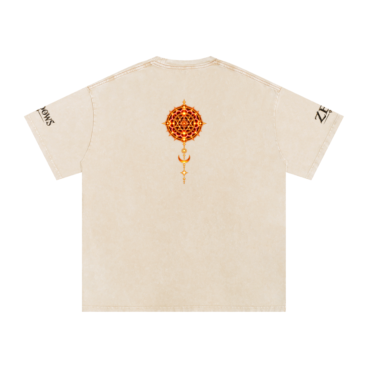 Shri Yantra Snow Washed Oversized Cotton T-Shirt — The Still Centre.