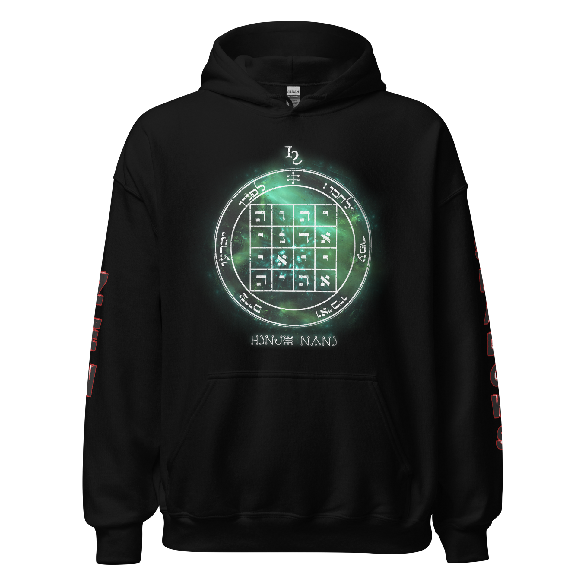 Unisex hoodie with 1st Pentacle of Saturn command sigil